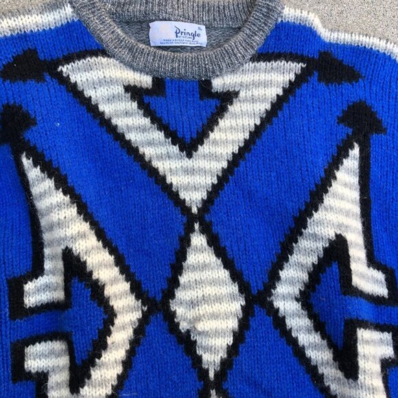 VTG 90s PRINGLE OF SCOTLAND Sweater XL 100% Scottish Shetland Wool Knit Mens - Picture 5 of 11